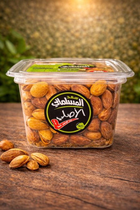 لوز محمص فاخر بقرمشة مميزة ونكهة غنية لا تُقاوم.